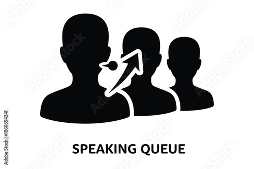 Speaking queue icon showing people waiting to communicate