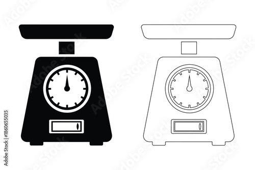 Kitchen Weighing Scale Icons for Cooking and Baking