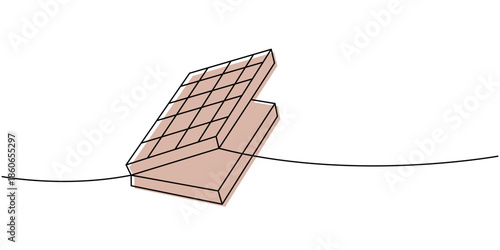 Abstract line art of an open chessboard in perspective, warm beige and brown tones create a minimal modern look