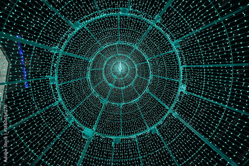 Fototapeta premium light tunnel , futuristic abstract perspective