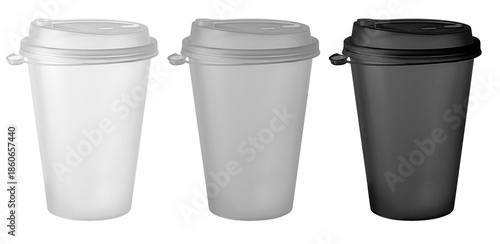 Wallpaper Mural Disposable coffee cups mockup on transparent background Torontodigital.ca
