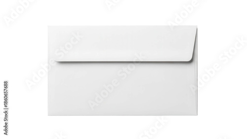 White square envelope with closed flap, cut out, stock png, isolated on transparent background