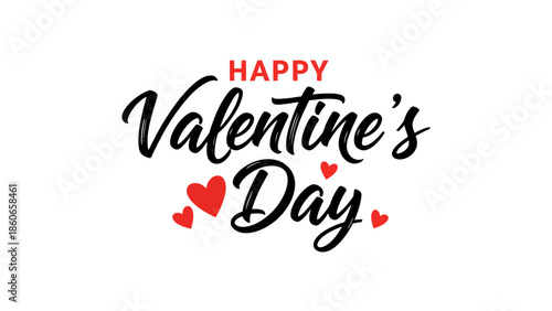 Elegant hand-lettered greeting design celebrating love and affection, featuring beautiful script and decorative red hearts, perfect for romantic holiday events