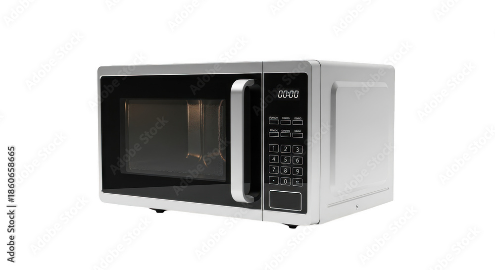 Obraz premium White microwave oven isolated on transparent background isolated on transparent background