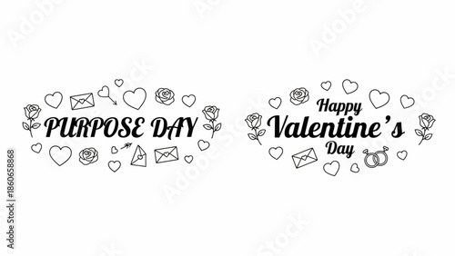 Happy Valentine's Day card with decorative elements and text for celebration and love