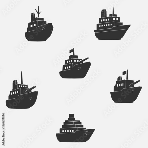 Various naval vessels depicted in different silhouettes