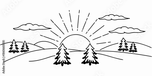 Snowy Forest Sunrise Serenity