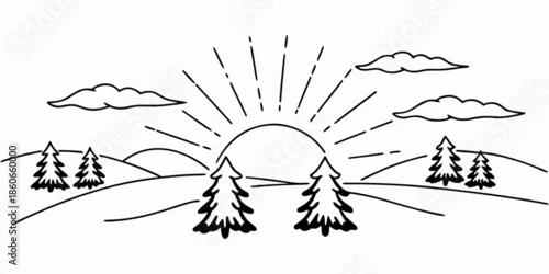 Obraz Snowy Forest Sunrise Serenity