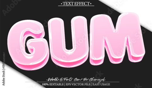 Sweet Gum Candy Sugar Treat Dessert Fun Text Effect Editable Alphabet
