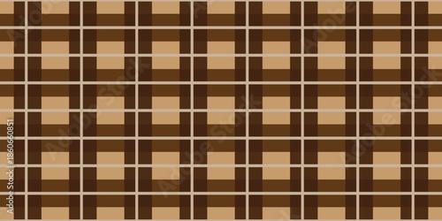Seamless pattern with classic checkered design in brown color. Checkered tartan plaid. Geometric background design for fabric and prints