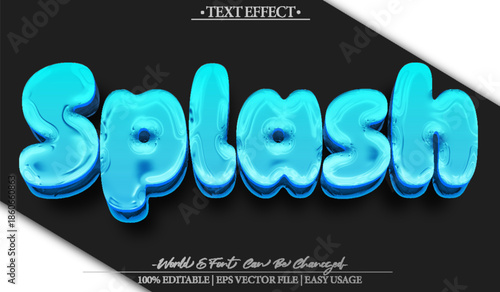 Splash Water Liquid Drop Wave Ripple Text Effect Editable Alphabet