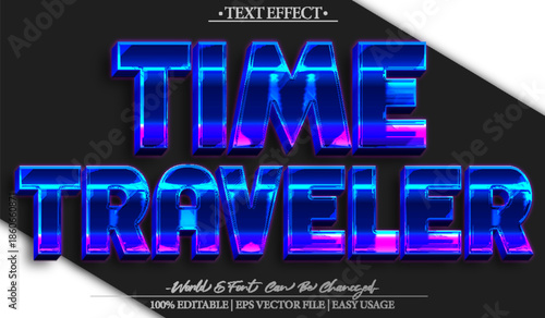 Time Traveller Journey Clock Future Adventure Portal Text Effect Editable Alphabet