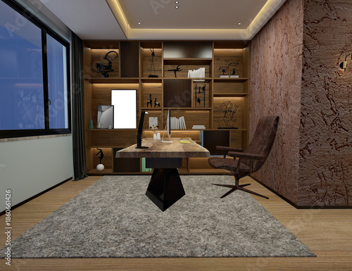 3d render working  office room