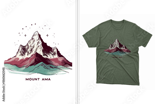 mount ama nepal vector illustration of a t shirt design print