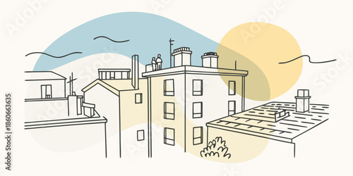 City Rooftops at Sunrise