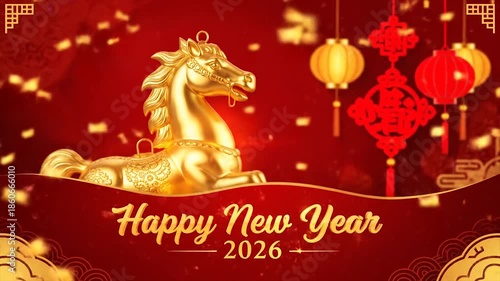 Happy New Year 2026 Dragon Celebration.