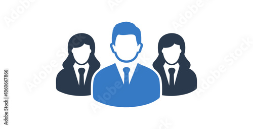 Professional business team icon representing leadership and teamwork concept