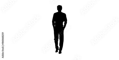 Standing and walking male silhouette isolated representing anonymous person