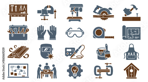 Workshop Tools and Equipment for DIY Projects in a Creative Workspace Environment