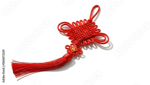Decorative Chinese Knot: This captivating image showcases a traditional Chinese knot, a symbol of good fortune and prosperity. The vibrant red hue signifies happiness and luck.