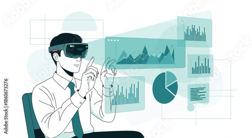 Immersive data analysis with virtual reality headset for insightful decision making