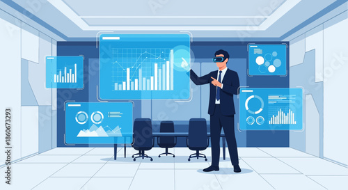 Immersive data analysis with virtual reality in modern corporate environment visualization