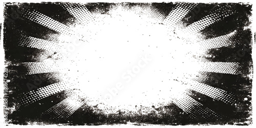 Vintage grunge design featuring a black ink splatter texture and brush stroke element on an old paper vector border illustration
