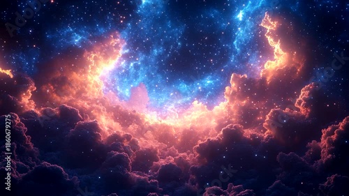 Vibrant Cosmic Clouds Illuminating the Night Sky