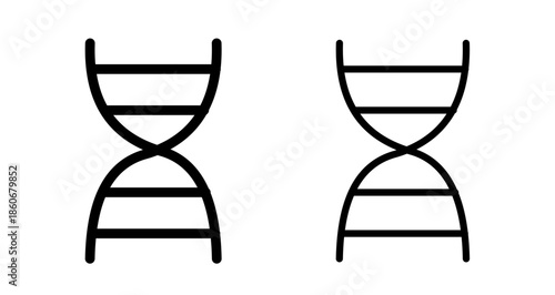 DNA Icon collection in filled and stroke style.