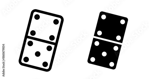 Domino Icon collection in filled and stroke style.