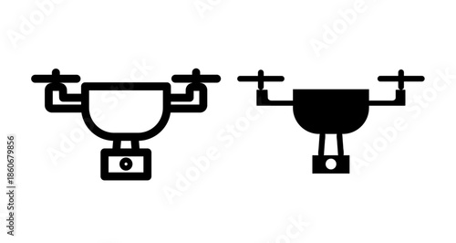 Drone Icon collection in filled and stroke style.