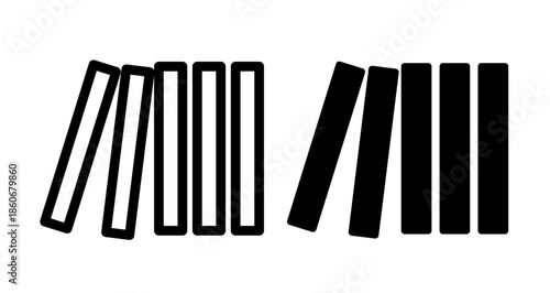 Domino effect Icon collection in filled and stroke style.