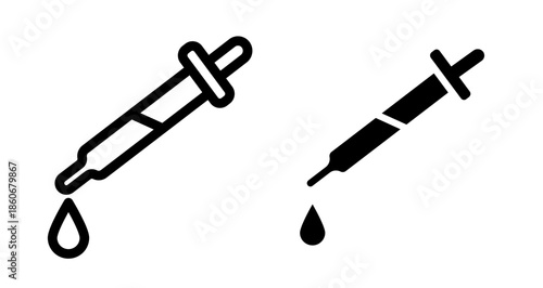 Dropper Icon collection in filled and stroke style.
