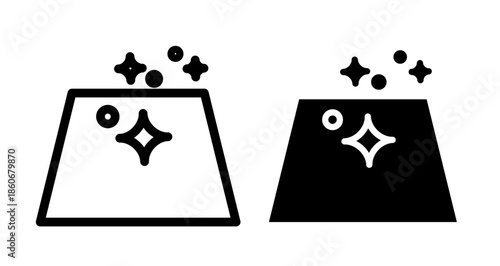 Easy clean floor surface Icon collection in filled and stroke style.