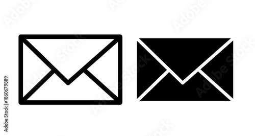 Email Icon collection in filled and stroke style.