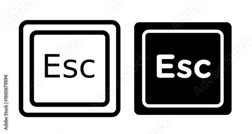 Esc Icon collection in filled and stroke style.