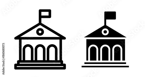 Government Icon collection in filled and stroke style.