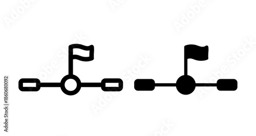 Halfway Icon collection in filled and stroke style.