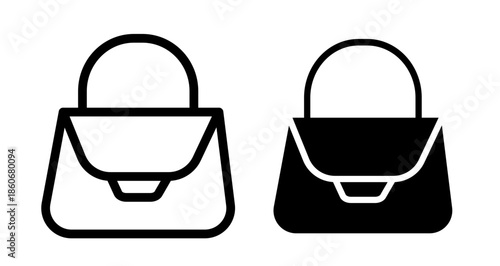 Handbag Icon collection in filled and stroke style.