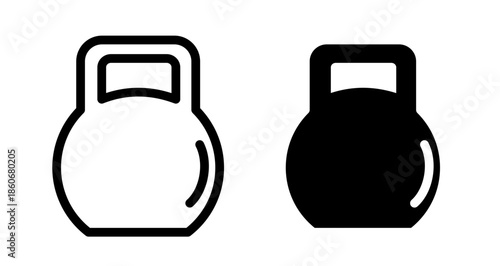 Kettlebell Icon collection in filled and stroke style.