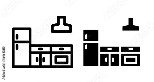 Kitchen Icon collection in filled and stroke style.