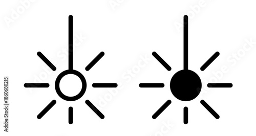 Laser Icon collection in filled and stroke style.