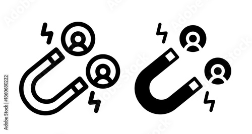 Lead Generation Icon collection in filled and stroke style.