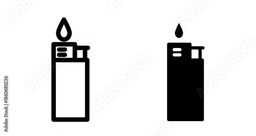 Lighter Icon collection in filled and stroke style.