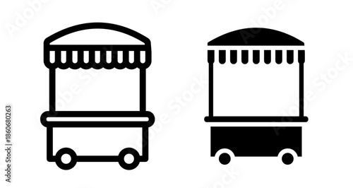 Local stall Icon collection in filled and stroke style.