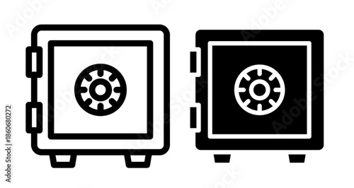 Locker Icon collection in filled and stroke style.