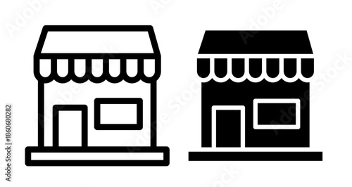 Marketplace Icon collection in filled and stroke style.