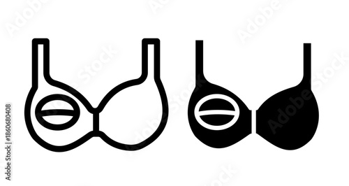 Nursing bra Icon collection in filled and stroke style.