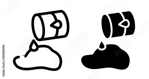 Oil spill Icon collection in filled and stroke style.