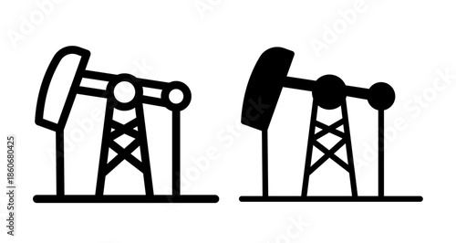 Oilfield Icon collection in filled and stroke style.